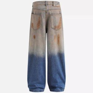 Concert Outfit Hip-Hop Ripped Mud-Dyed Jeans