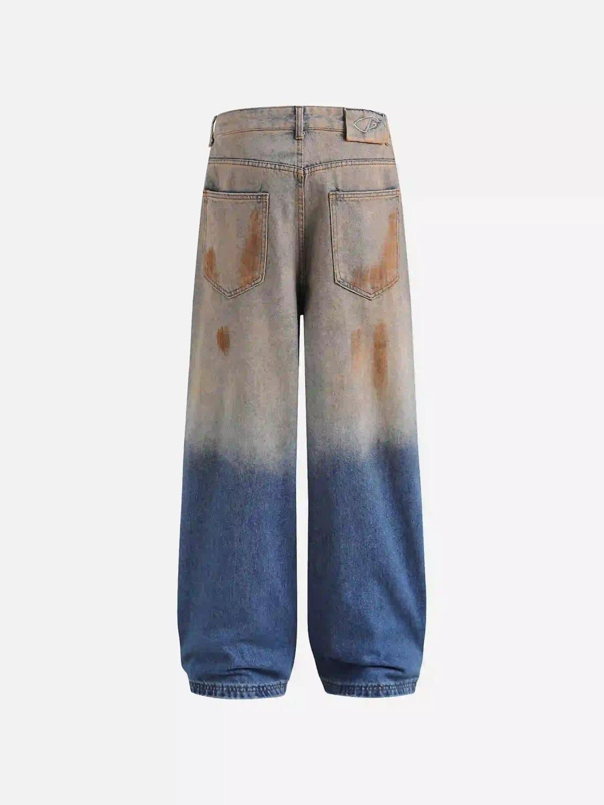 Concert Outfit Hip-Hop Ripped Mud-Dyed Jeans Concert Outfit Hip-Hop Ripped Mud-Dyed Jeans