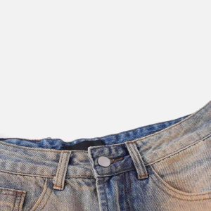 Concert Outfit Hip-Hop Ripped Mud-Dyed Jeans