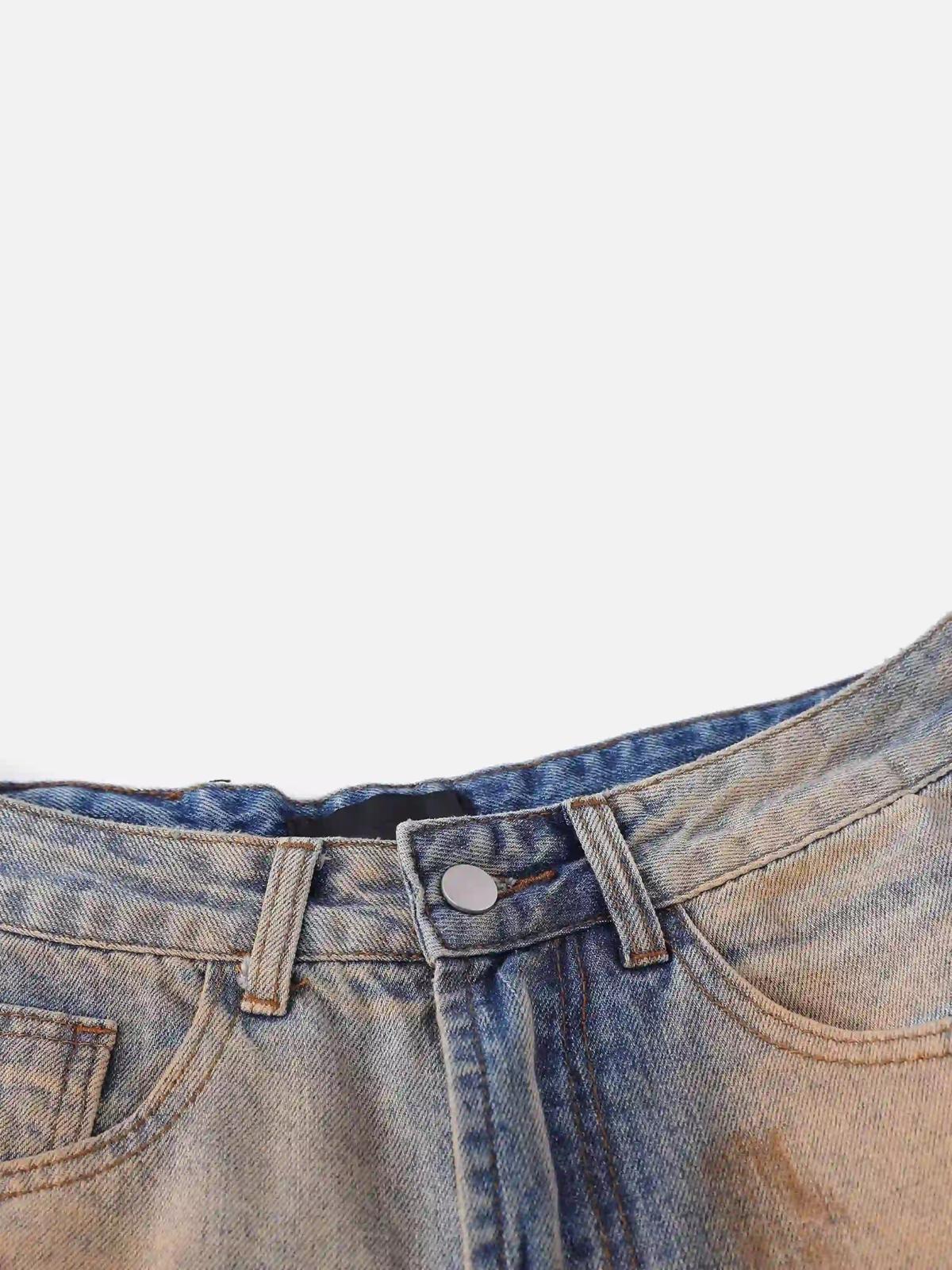 Concert Outfit Hip-Hop Ripped Mud-Dyed Jeans Concert Outfit Hip-Hop Ripped Mud-Dyed Jeans