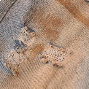 Concert Outfit Hip-Hop Ripped Mud-Dyed Jeans