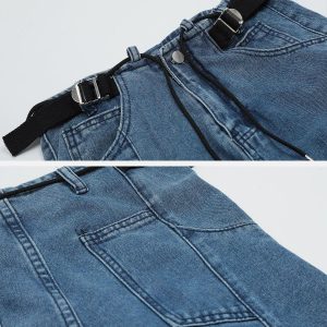 Concert Outfit Hip Hop Straps Jeans