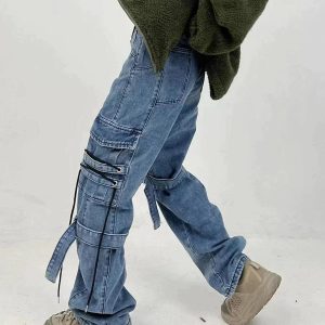 Concert Outfit Hip Hop Straps Jeans