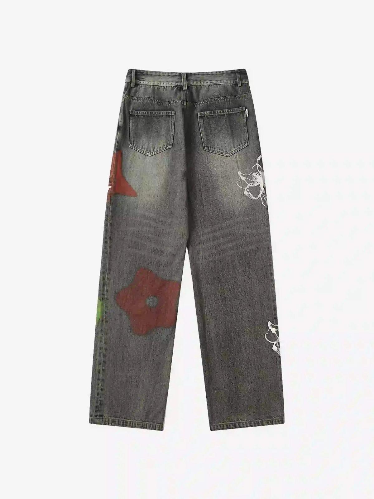 Concert Outfit Hip Hop Street Graffiti Jeans Concert Outfit Hip Hop Street Graffiti Jeans