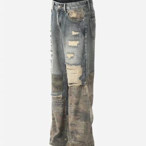 Concert Outfit Hip Hop Street Heavy Duty Ripped Jeans
