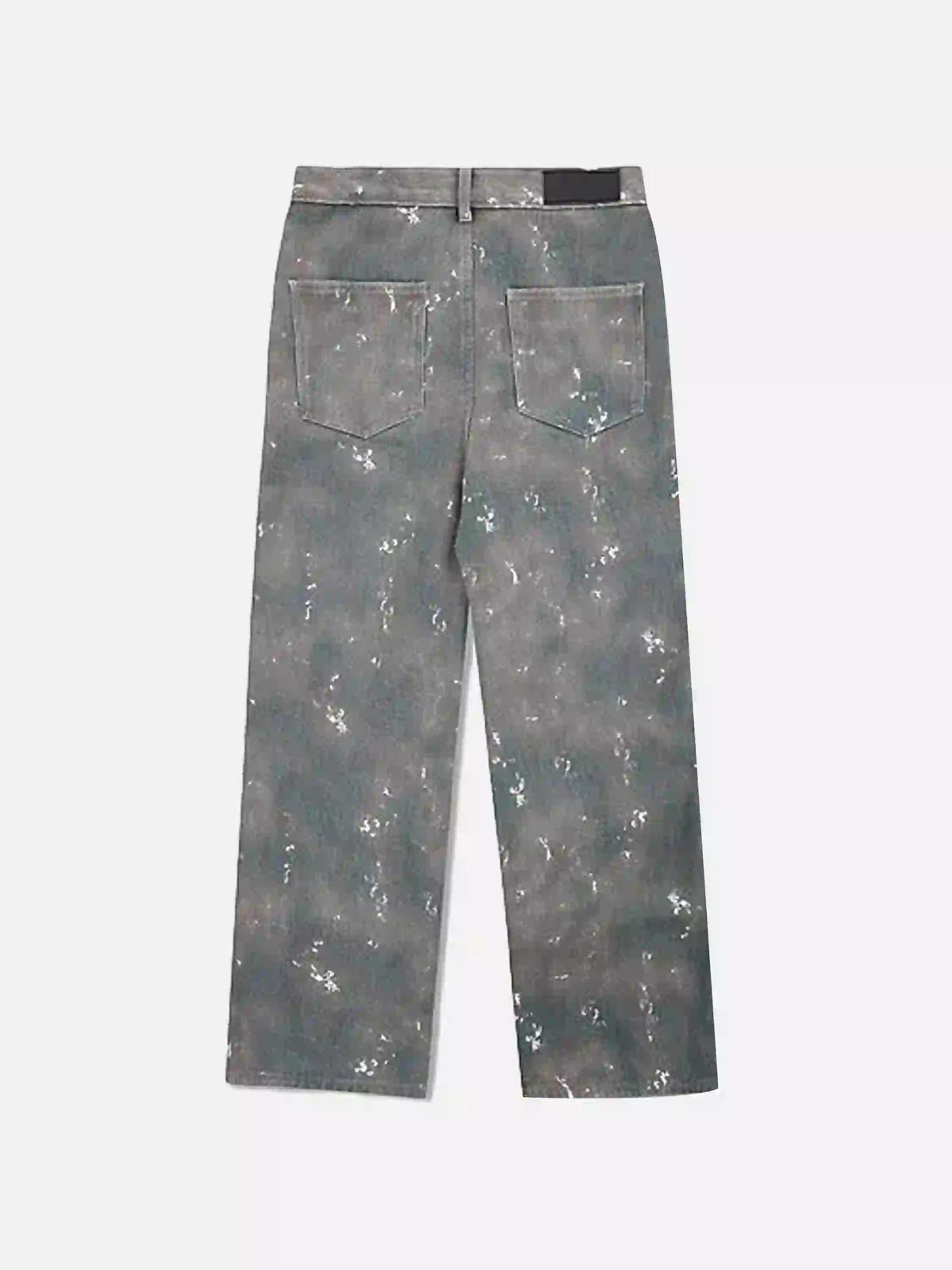 Concert Outfit Hip-Hop Style Ink-Splashed Camouflage Y2K Jeans Concert Outfit Hip-Hop Style Ink-Splashed Camouflage Y2K Jeans
