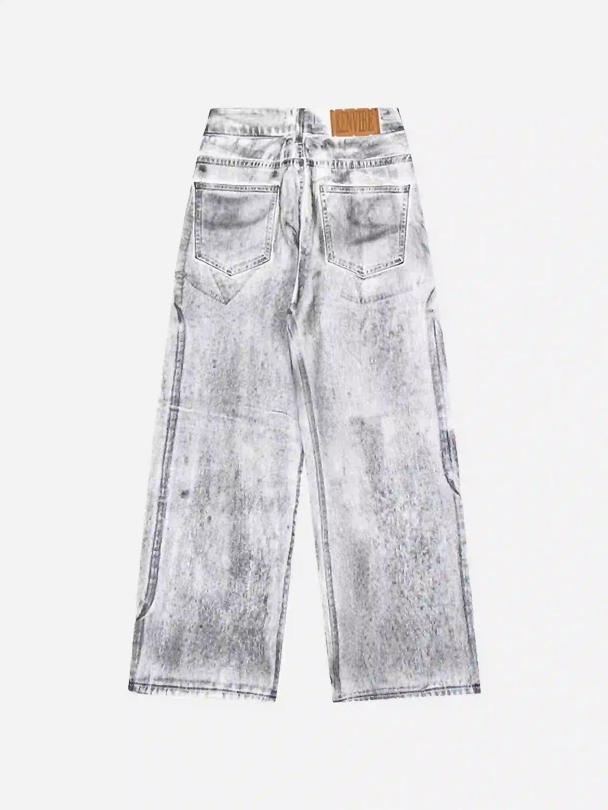 Concert Outfit Hip-Hop Style Painted Dirty Jeans Concert Outfit Hip-Hop Style Painted Dirty Jeans