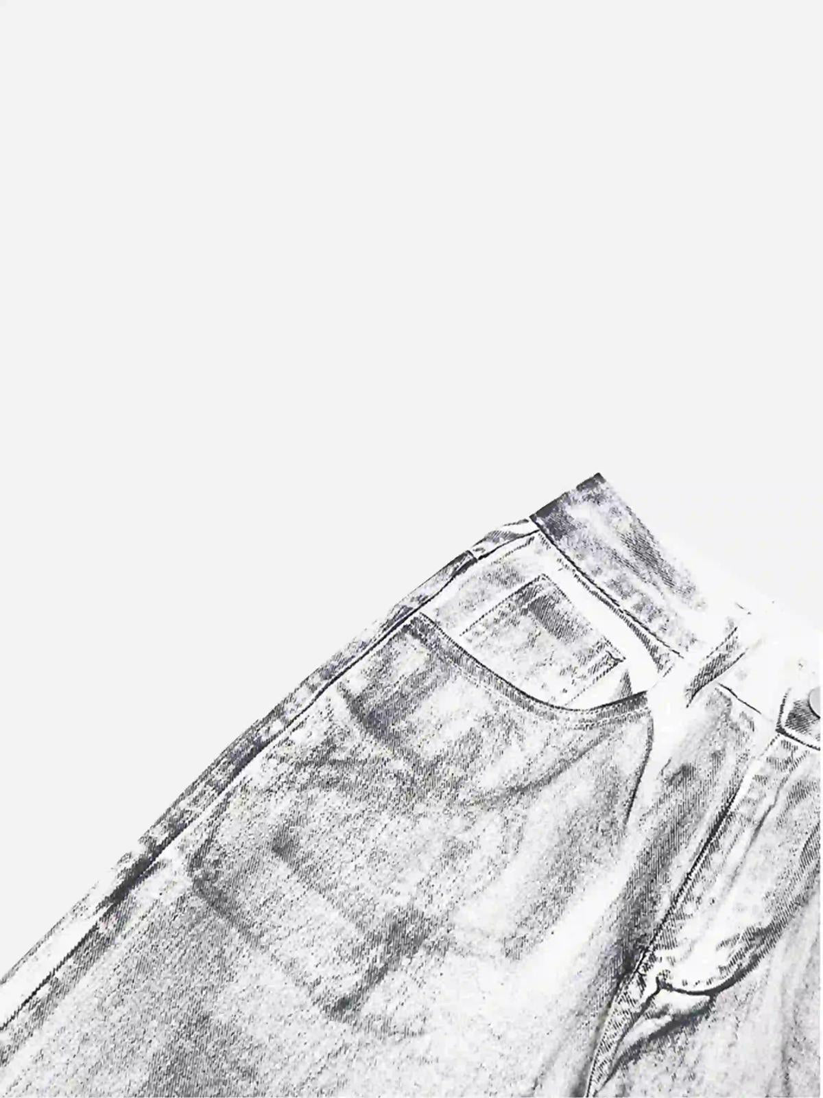 Concert Outfit Hip-Hop Style Painted Dirty Jeans Concert Outfit Hip-Hop Style Painted Dirty Jeans