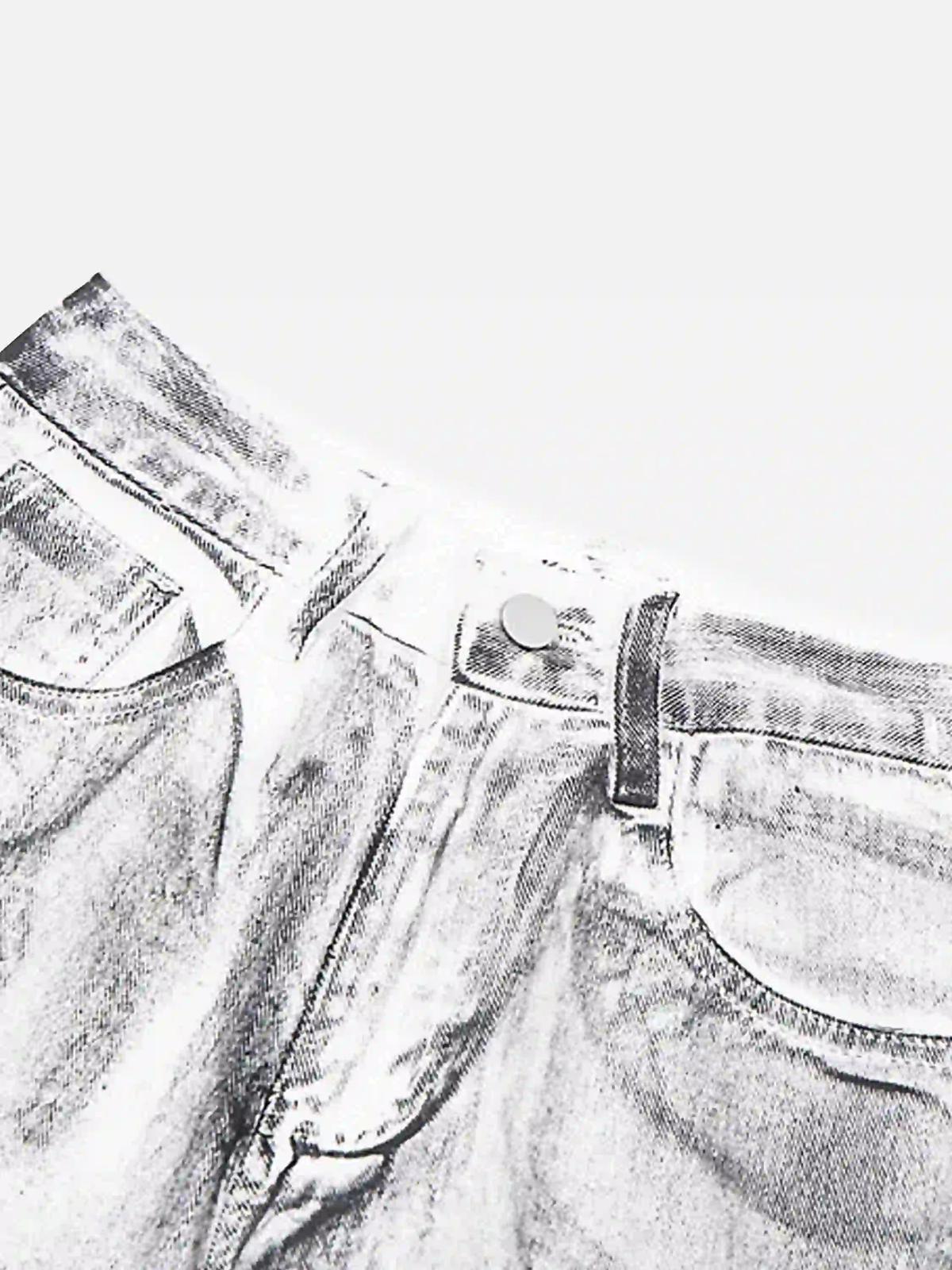 Concert Outfit Hip-Hop Style Painted Dirty Jeans Concert Outfit Hip-Hop Style Painted Dirty Jeans