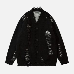 Concert Outfit Hole Fake Two Cardigan