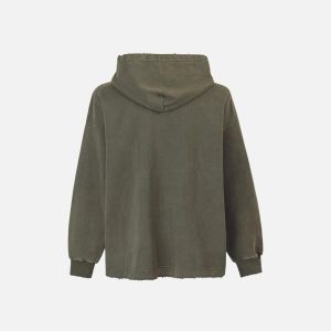 Concert Outfit Hollow Hole Zipper Hoodie