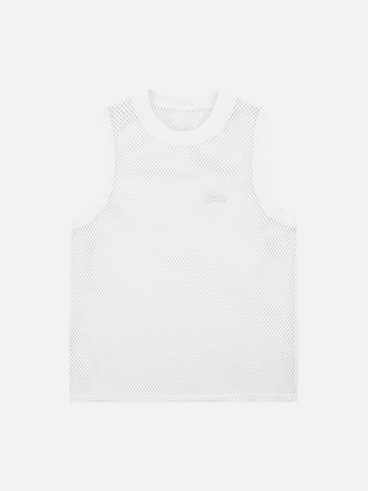 Concert Outfit Hollow Sports Mesh Embroidered Letters Vest Concert Outfit Hollow Sports Mesh Embroidered Letters Vest