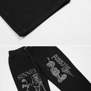 Concert Outfit Hot Diamond Craft Design Print Pants