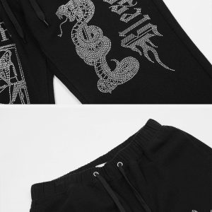 Concert Outfit Hot Diamond Craft Design Print Pants