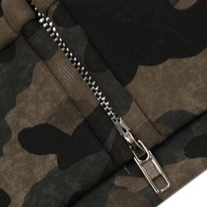 Concert Outfit Hotfix Rhinestones Camouflage Fur Hooded Fleece Jacket