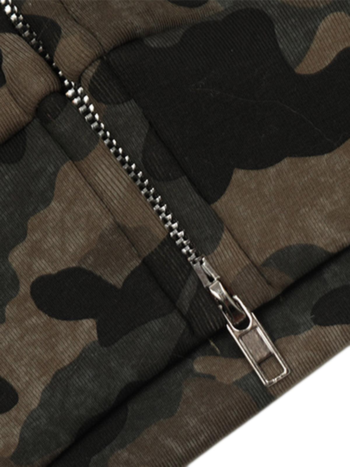 Concert Outfit Hotfix Rhinestones Camouflage Fur Hooded Fleece Jacket Concert Outfit Hotfix Rhinestones Camouflage Fur Hooded Fleece Jacket