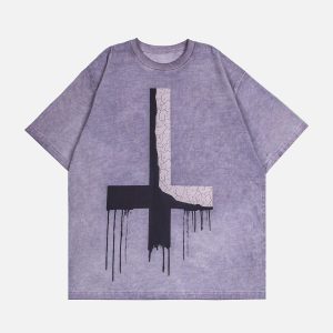 Concert Outfit Inverted Cross Print Tee
