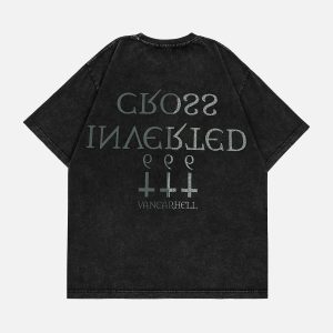 Concert Outfit Inverted Cross Print Tee