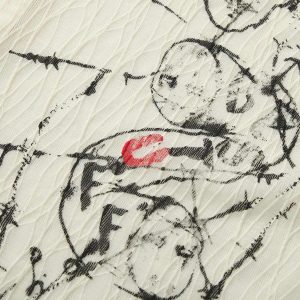 Concert Outfit Irregular Pleated Print Shirt