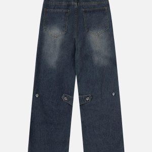 Concert Outfit Irregular Waist Wide Leg Jeans