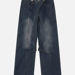 Concert Outfit Irregular Waist Wide Leg Jeans