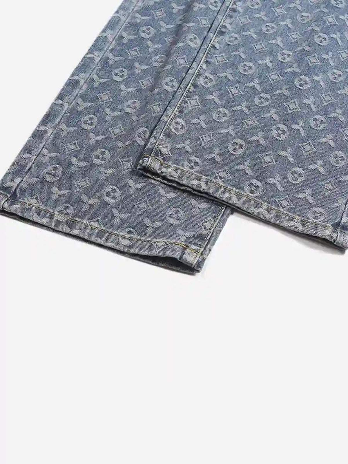 Concert Outfit Jacquard Baggy Denim Jeans Concert Outfit Jacquard Baggy Denim Jeans