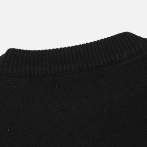 Concert Outfit Jacquard Bathing Duck Crewneck Sweater