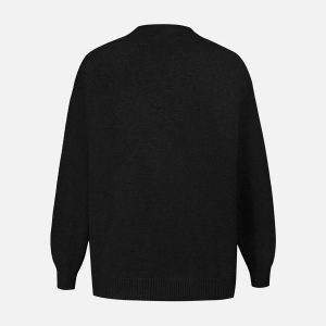 Concert Outfit Jacquard Bathing Duck Crewneck Sweater