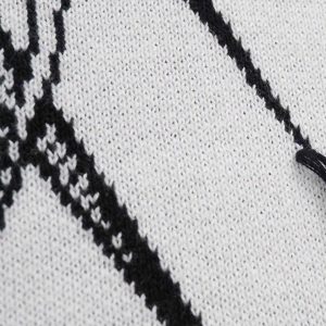 Concert Outfit Jacquard Thorns Tassel Sweater