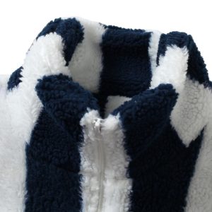 Concert Outfit Jersey Embroidered Cheetah Print Striped Sherpa Jacket