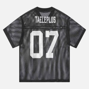 Concert Outfit Jersey Mesh Blouse Hollow T-Shirt