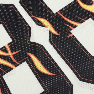 Concert Outfit Jersey Style Flame Print T-Shirt