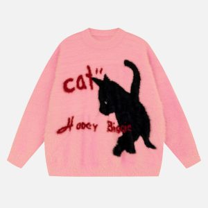 Concert Outfit Kitten Jacquard Mohair Sweater