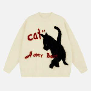 Concert Outfit Kitten Jacquard Mohair Sweater