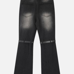 Concert Outfit Knee Belt Loose Jeans