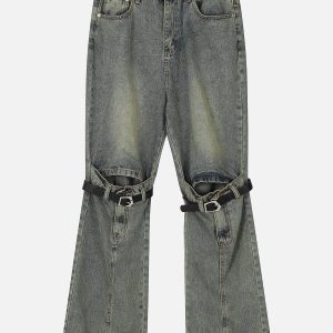 Concert Outfit Knee Belt Loose Jeans