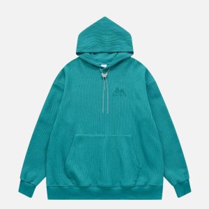 Concert Outfit Knit Solid Hoodie