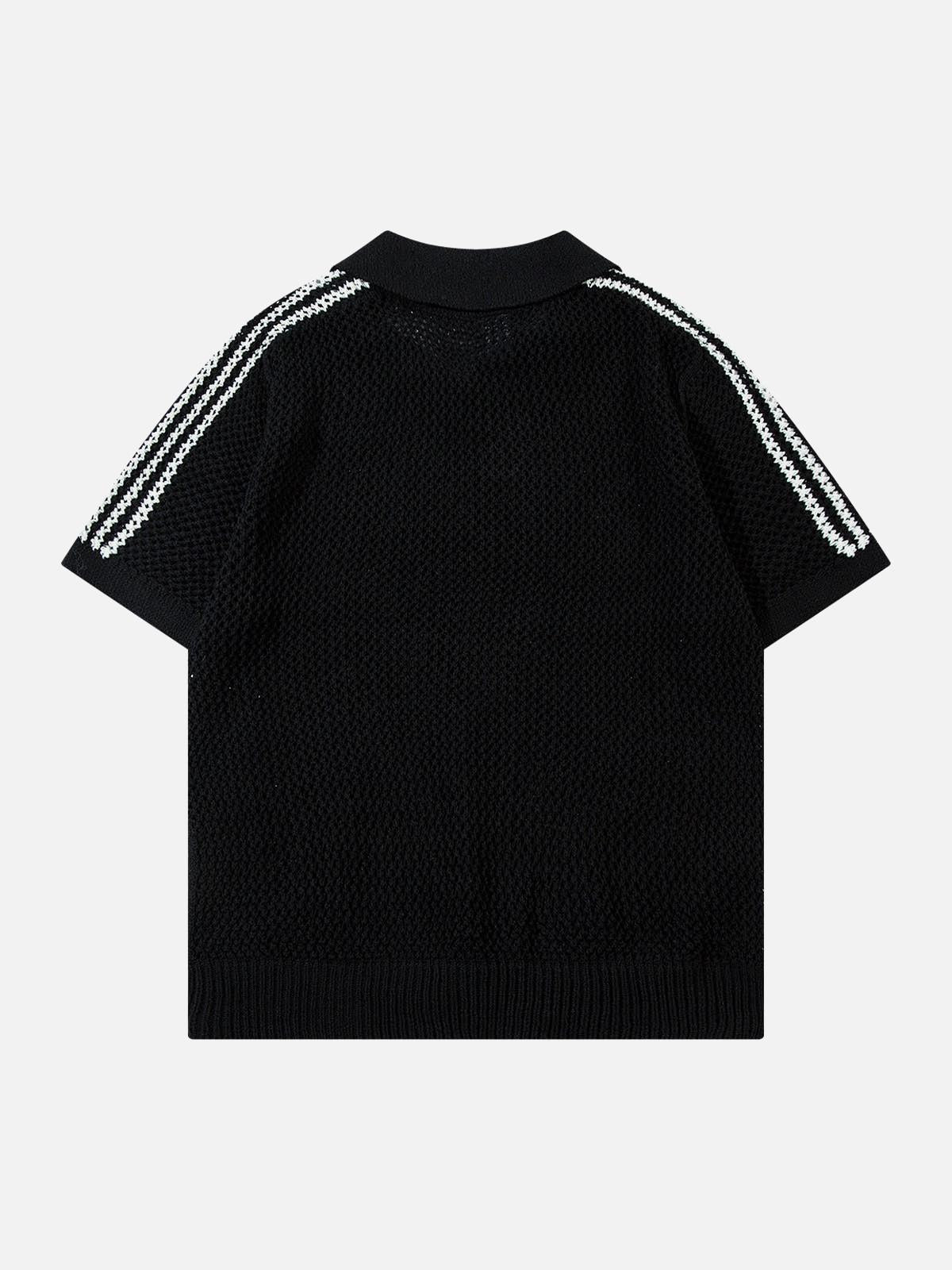 Concert Outfit Knitted Short Sleeve Polo Sweater Concert Outfit Knitted Short Sleeve Polo Sweater