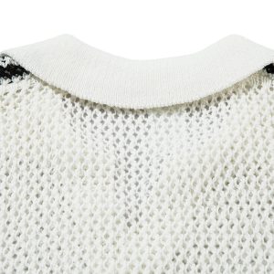 Concert Outfit Knitted Short Sleeve Polo Sweater
