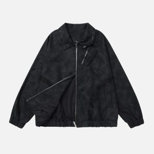 Concert Outfit Lace Patchwork Faux Leather Jacket