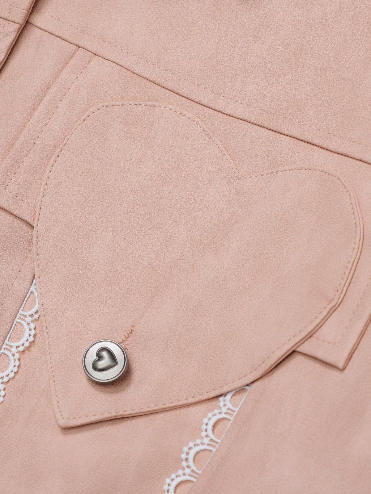 Concert Outfit Lace Washed Faux Leather Jacket Concert Outfit Lace Washed Faux Leather Jacket