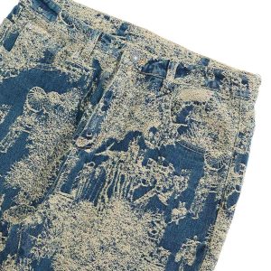 Concert Outfit Landscape Jacquard Straight Jeans