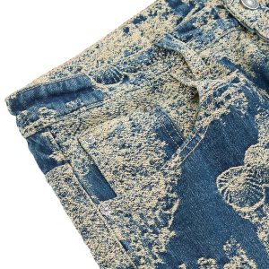 Concert Outfit Landscape Jacquard Straight Jeans