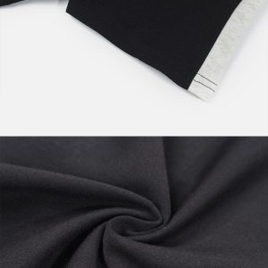 Concert Outfit Lapel Zipper Colorblock Tee