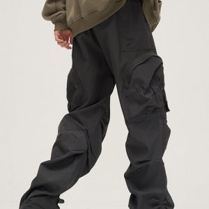 Concert Outfit Large Pocket Wrinkle Cargo Pants
