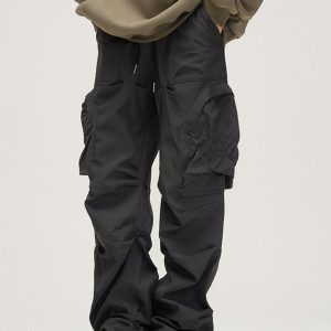 Concert Outfit Large Pocket Wrinkle Cargo Pants