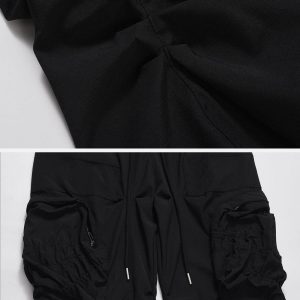 Concert Outfit Large Pocket Wrinkle Cargo Pants