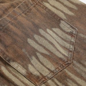 Concert Outfit Leaf Pattern Washed Jorts