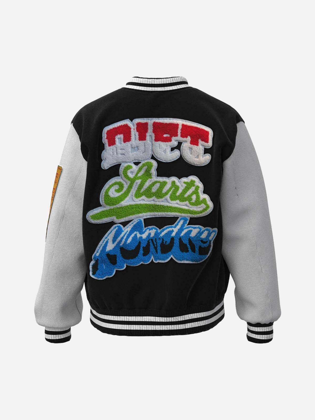 Concert Outfit Leather Patchwork Embroidery Quilted Bomber Jacket Concert Outfit Leather Patchwork Embroidery Quilted Bomber Jacket