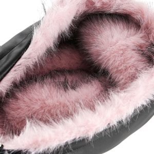 Concert Outfit Leather Pink Fur Hooded Quilted Jacket